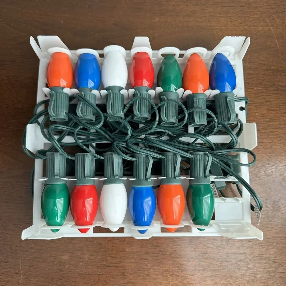 Electrified Multi Color 25 C9 Ceramic Lamps String Set Christmas Light 25 ft NIB